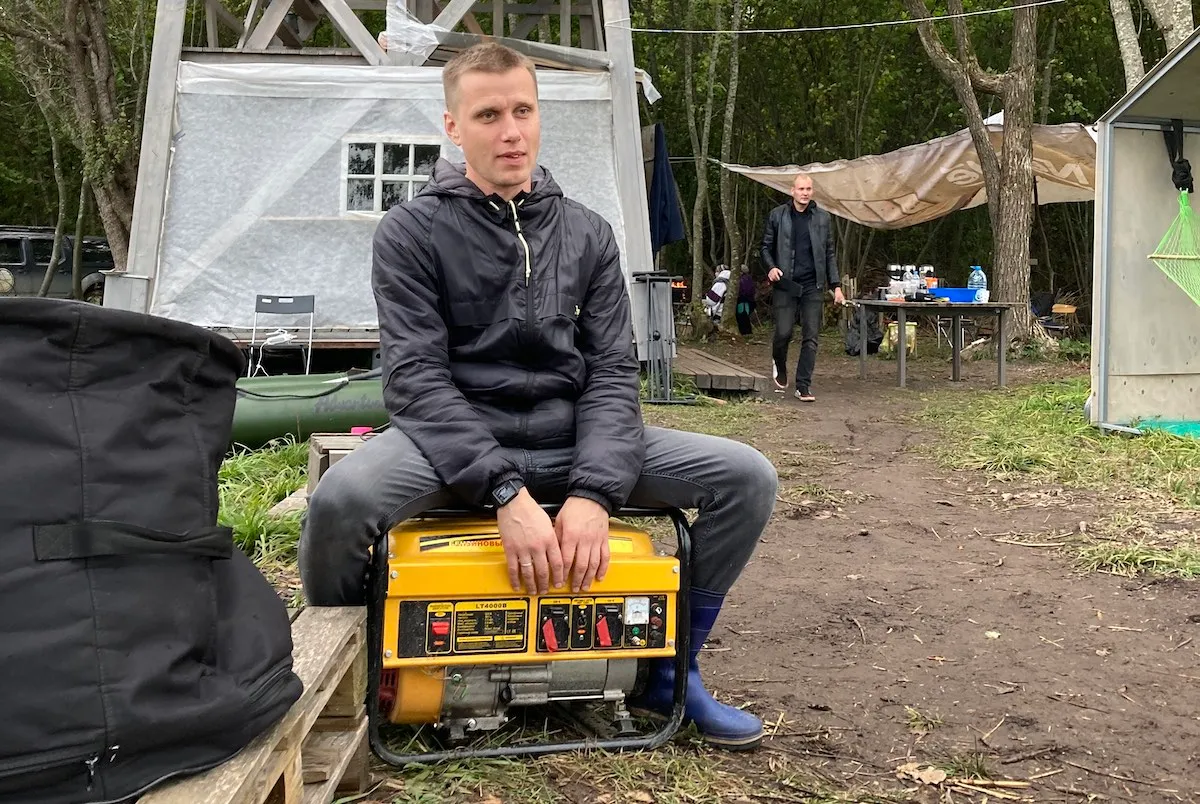 Ljoscha mit Gummistiefeln